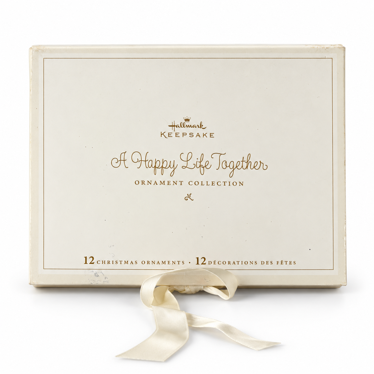 Listing photograph: A Happy Life Together Bride's Tree 12 Silver Ornament Set